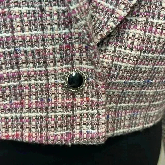 NWT BAGATELLE PLAID TWEED POLYESTER/WOOL LINED BLAZER SIZE MEDIUM - Picture 4 of 12